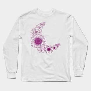 Floral Moon Long Sleeve T-Shirt